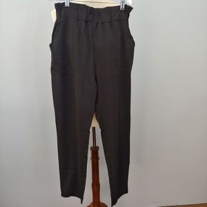 Flowy Black Pull on Pants, Size S High Waist
